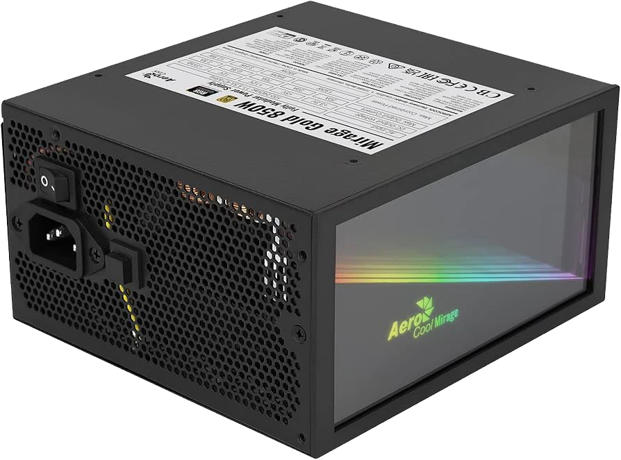 AeroCool Mirage Gold 850W High-performance 80 Plus Gold Power Supply RGB
