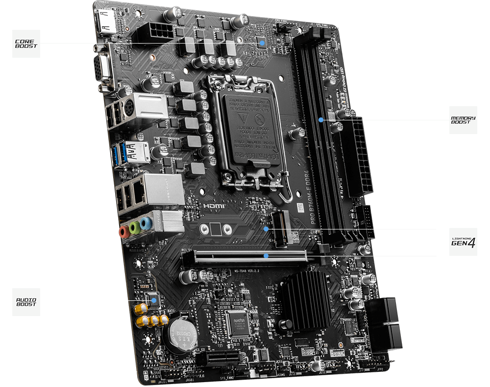 MSI PRO B760M-E DDR4 Micro-ATX