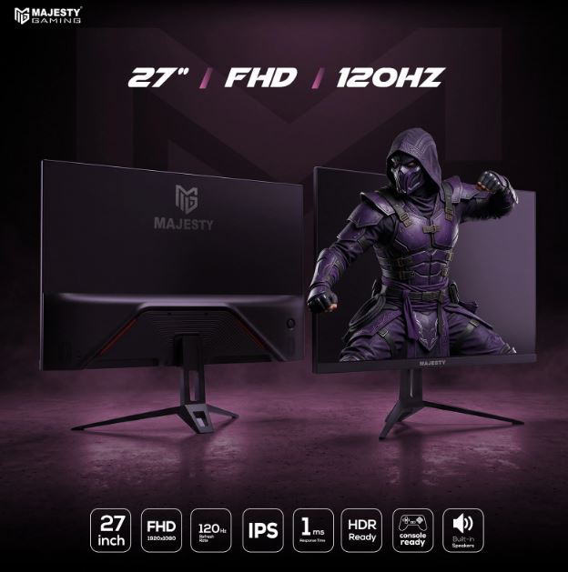 Majesty Gaming Monitor 27-inch FHD 120Hz 1ms IPS