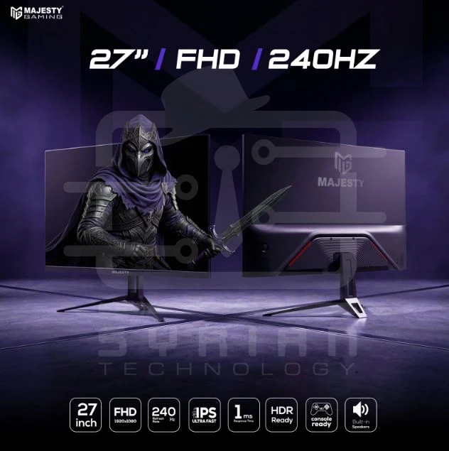Majesty Gaming Monitor 27 inch FHD 240Hz 1ms IPS