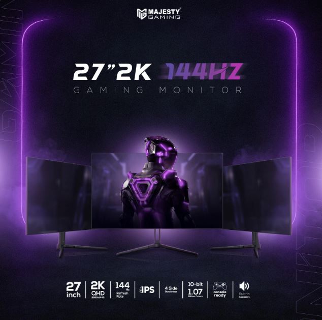 Majesty Gaming Monitor 27-inch 2K QHD 144HZ