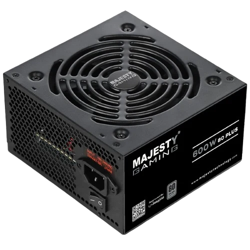MAJESTY  Power Supply 600watt 80+ Efficiency – 105° Capacitors