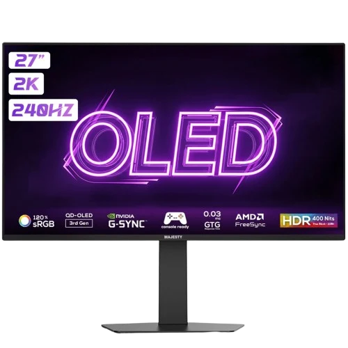 MAJESTY Gaming Monitor 27 Inch 2K QHD OLED 240Hz