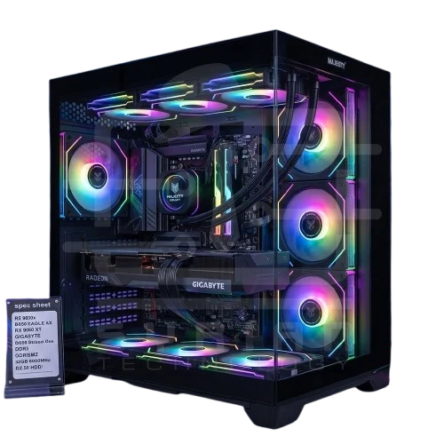 M.B.ASUS TUF GAMING B850 R5 9600X RX 9060XT 16GB RAM 32GB SSD 256 GB HDD 2TB