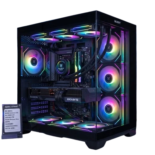 M.B.ASUS TUF GAMING B850 R5 9600X RX 9060XT 16GB RAM 32GB SSD 256 GB HDD 2TB