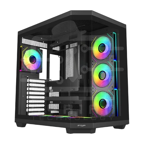 FSP U580 ATX Gaming Case, Dual Glass, 7x ARGB Fans