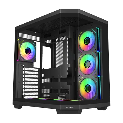 FSP U580 ATX Gaming Case, Dual Glass, 7x ARGB Fans