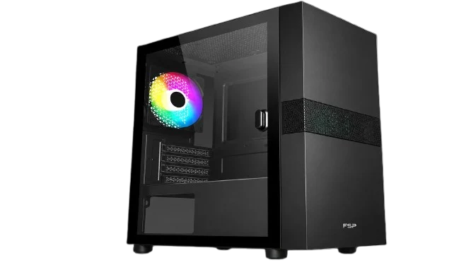 FSP S133 mATX Case Glass Side Panel w/ 120mm RGB Fan