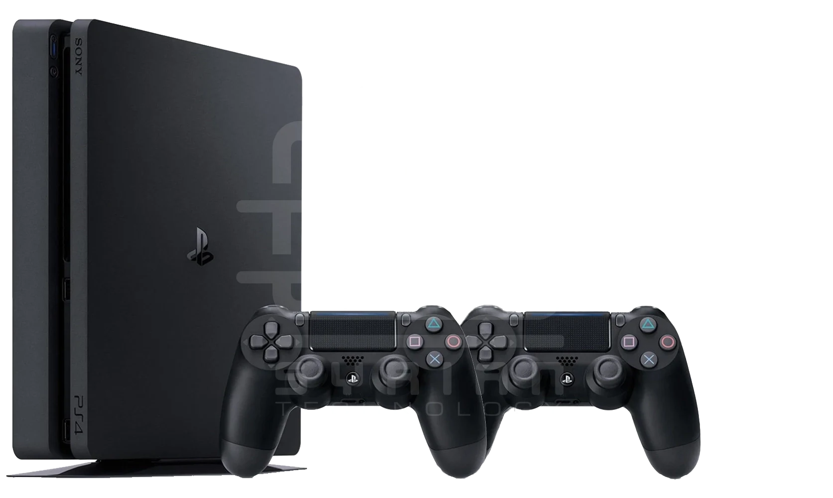 PS4 SLIM 1TERA (مع قبضتين أورجينال) مستعملة ومعدلة على ألعاب جاهزة