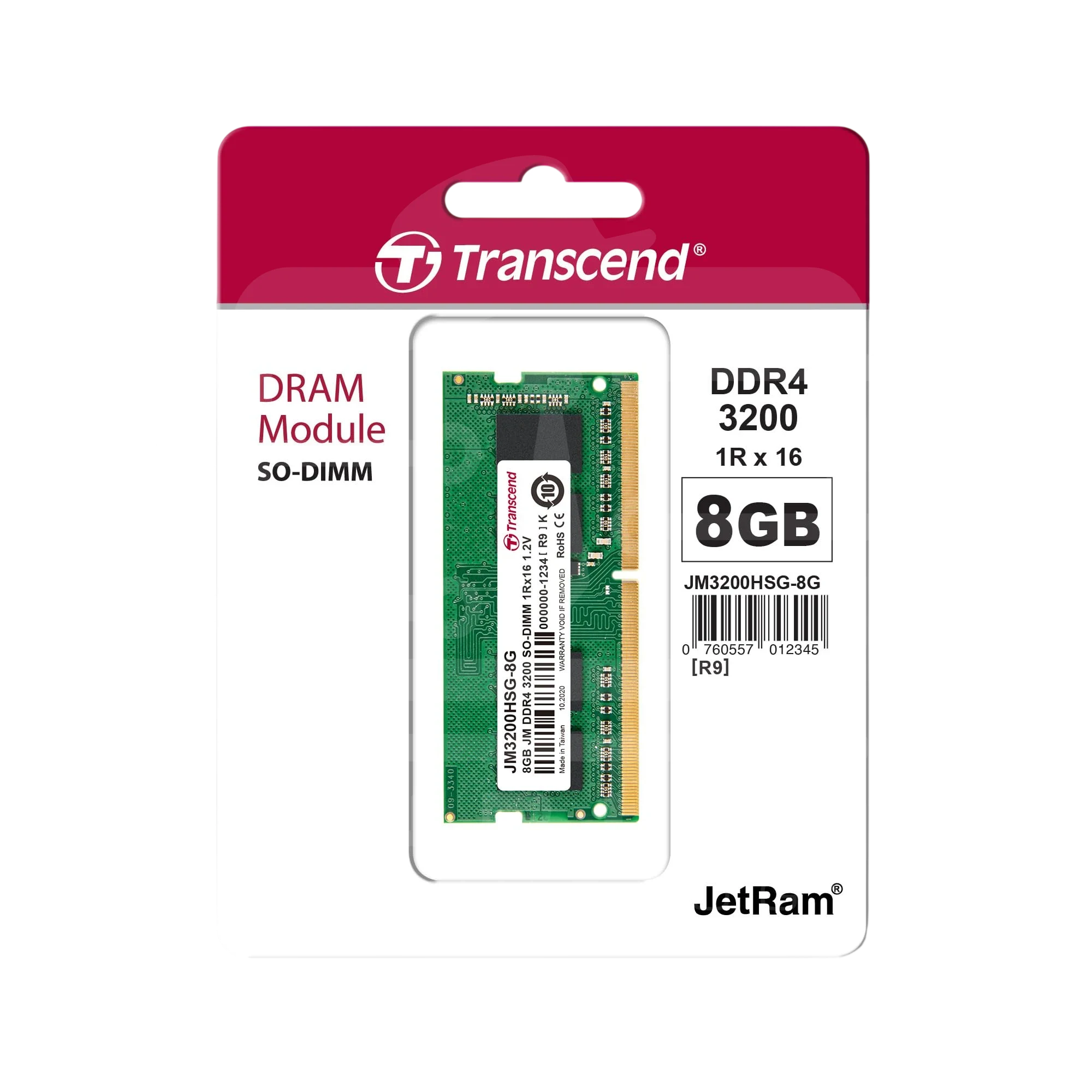 TRANSCEND Laptop RAM 8GB DDR4