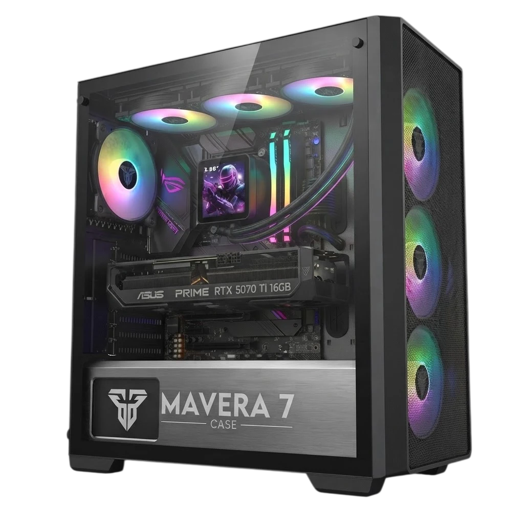 M.B ROG STRIX B850 AMD Ryzen 7 7800X3D ASUS prime RTX 5070 TI Ram32GB SSD1TB